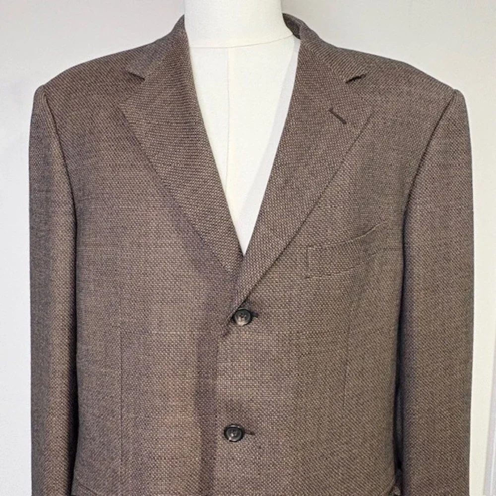 PAL ZILERI Mens Wool Blazer Sport Coat Jacket Brown Size 56 Drop 8 Made in Italy